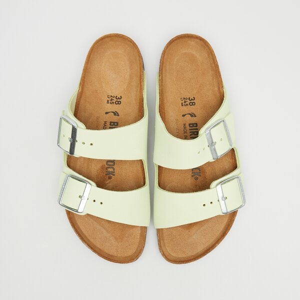 Damskie klapki BIRKENSTOCK ARIZONA LENB FADED LIME 1026710 kolor żółty