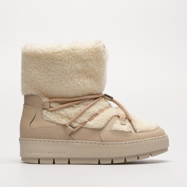 Damskie śniegowce TOMMY HILFIGER TOMMY TEDDY SNOWBOOT fw0fw07505abo kolor beżowy