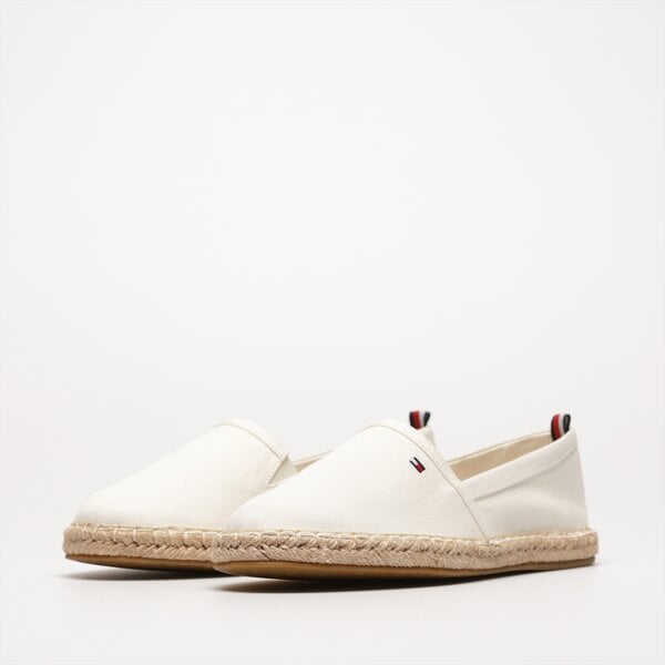 Damskie espadryle TOMMY HILFIGER BASIC TOMMY FLAT ESPADRILLE fw0fw06497ybi kolor biały