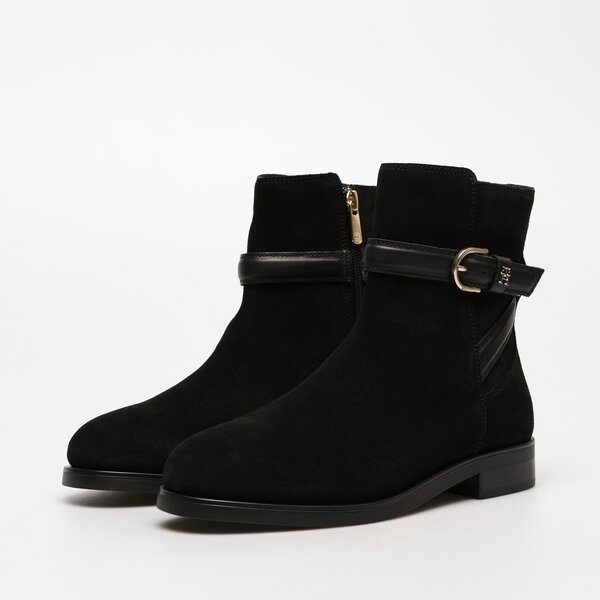 Damskie botki / sztyblety TOMMY HILFIGER ELEVATED ESSENTIAL BOOT SUEDE fw0fw07482bds kolor czarny