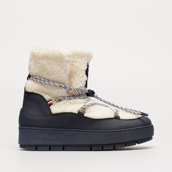 Damskie śniegowce TOMMY HILFIGER TH FAUX FUR SNOW BOOTIE fw0fw06850dw6 kolor granatowy