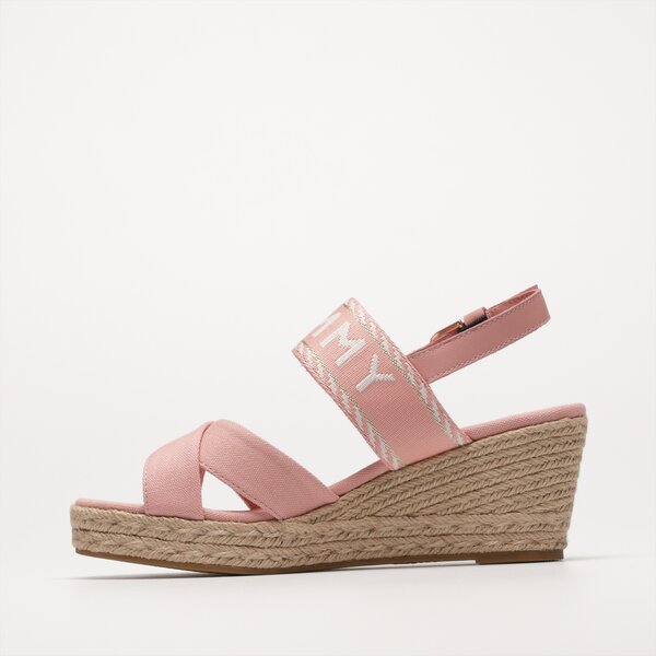 Damskie sandały TOMMY HILFIGER SEASONAL WEBBING MID WEDGE fw0fw07091tqs kolor różowy