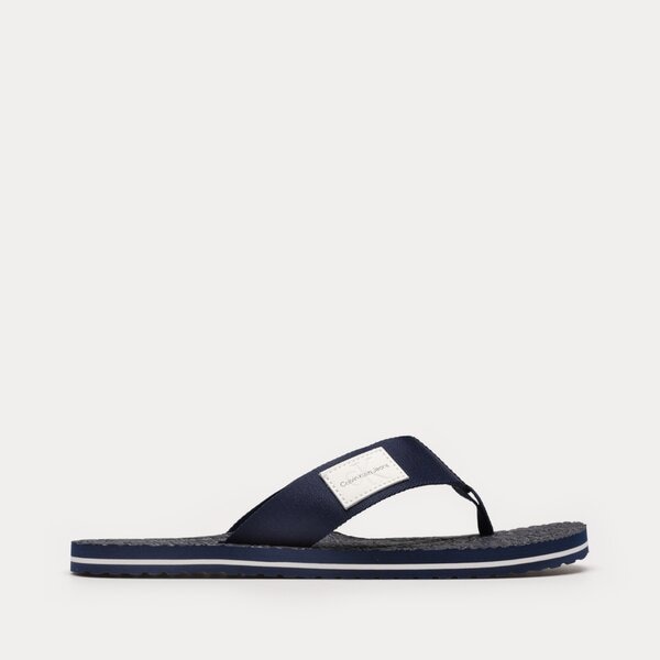 Męskie klapki CALVIN KLEIN BEACH SANDAL WOVEN PATCH ym0ym00657c7i kolor granatowy