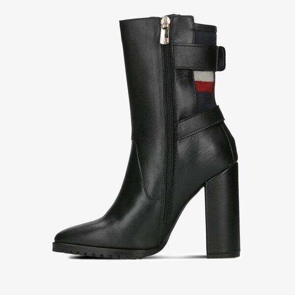 Damskie botki / sztyblety TOMMY HILFIGER MODERN BLANKET HIGH BOOTIE fw0fw04333990 kolor czarny