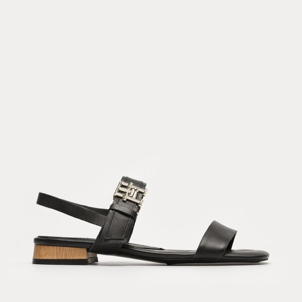 Damskie sandały TOMMY HILFIGER HARDWARE FLAT SANDAL fw0fw07094bds kolor czarny