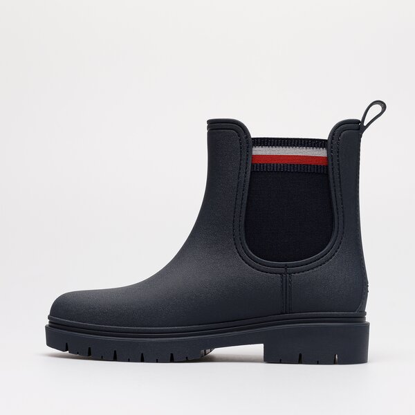 Damskie kalosze (buty gumowe) TOMMY HILFIGER RAIN BOOT ANKLE ELASTIC fw0fw06774dw5 kolor granatowy