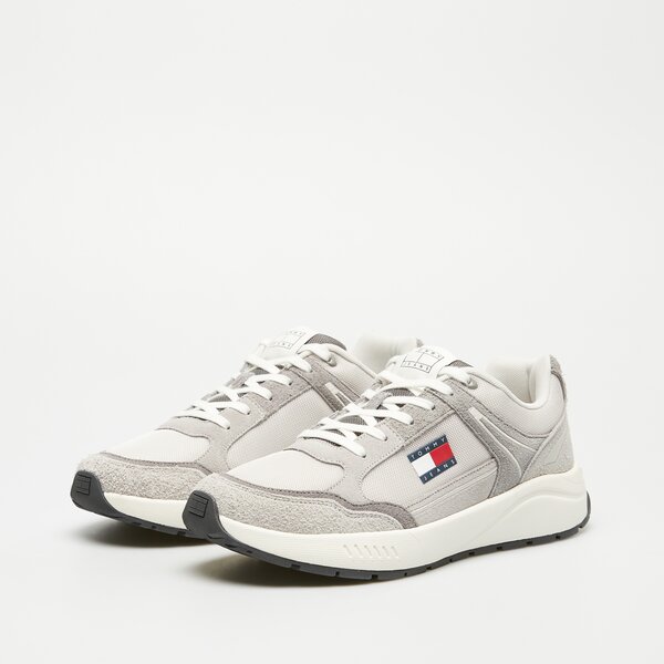 Męskie sneakersy (buty) TOMMY HILFIGER RUNNER MIX MATERIAL em0em01494pr7 kolor biały