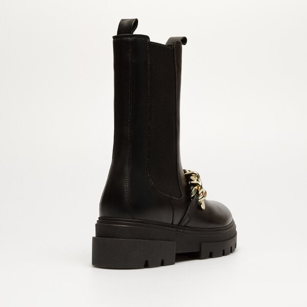 Damskie botki / sztyblety TOMMY HILFIGER MONOCHROMATIC CHELSEA BOOT CHAIN fw0fw07046bds kolor czarny