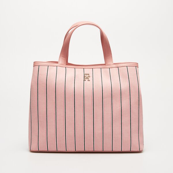 Damska torebka TOMMY HILFIGER TOREBKA TH SPRING CHIC SATCHEL STRIPES aw0aw164140jv kolor różowy