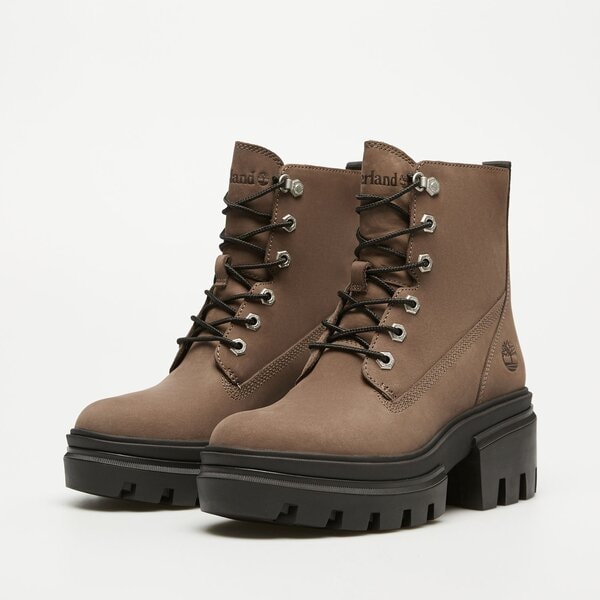 Damskie botki / sztyblety TIMBERLAND EVERLEIGH MID LACE UP BOOT tb0a2egsem51 kolor szary