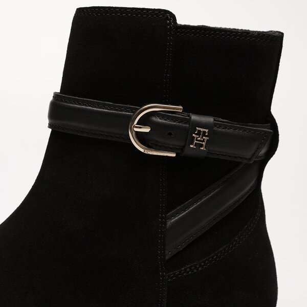 Damskie botki / sztyblety TOMMY HILFIGER ELEVATED ESSENTIAL BOOT SUEDE fw0fw07482bds kolor czarny