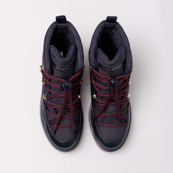 Damskie buty outdoor (trekkingowe) TOMMY HILFIGER LACED OUTDOOR BOOT fw0fw06610dw5 kolor granatowy