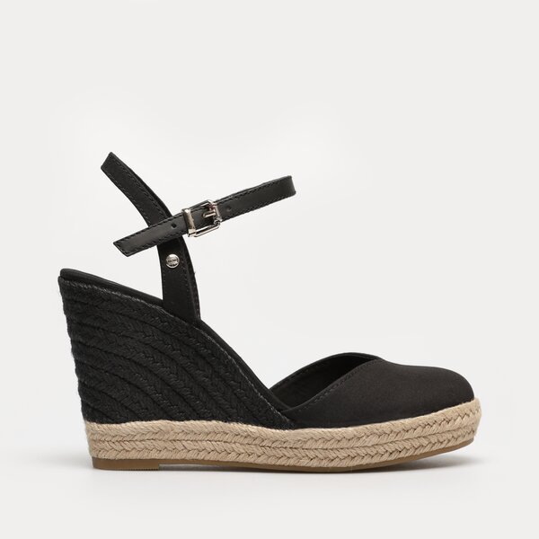 Damskie sandały TOMMY HILFIGER BASIC CLOSED TOE HIGH WEDGE fw0fw04786bds kolor czarny