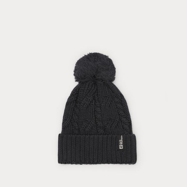 Damska czapka zimowa JACK WOLFSKIN CZAPKA POMPOM BEANIE 19050921010 kolor fioletowy