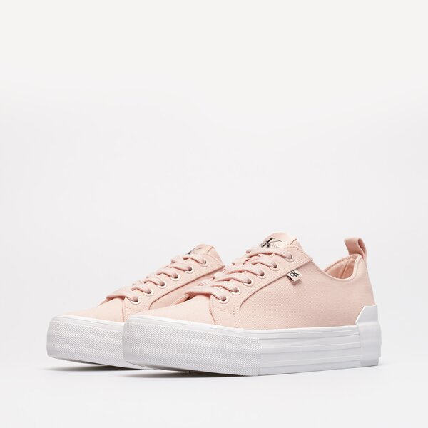 Damskie trampki CALVIN KLEIN VULCANIZED FLATFORM BOLD LACEUP yw0yw00702tky kolor różowy