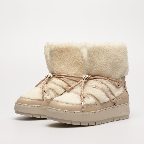 Damskie śniegowce TOMMY HILFIGER TOMMY TEDDY SNOWBOOT fw0fw07505abo kolor beżowy