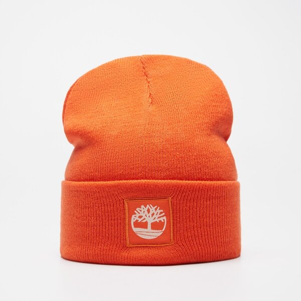 Damska czapka zimowa TIMBERLAND CZAPKA CUFFED BEANIE WITH TONAL PATCH tb0a61bx8461 kolor pomarańczowy