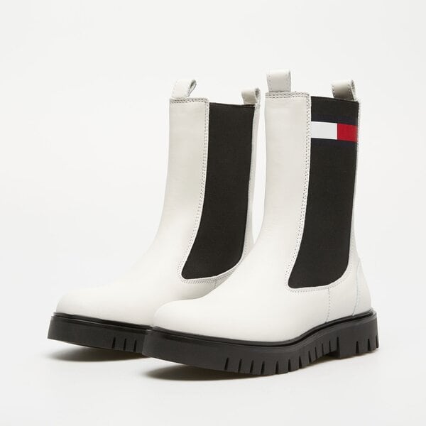 Damskie botki / sztyblety TOMMY HILFIGER TJW LONG CHELSEA BOOT en0en02625ybl kolor biały