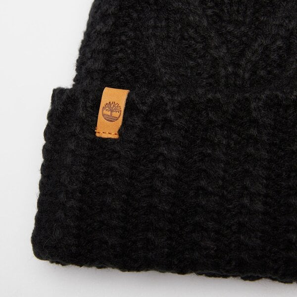 Damska czapka zimowa TIMBERLAND CZAPKA CABLE PREMIUM POM BEANIE tb0a1ero0011 kolor czarny