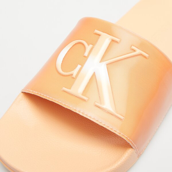 Damskie klapki CALVIN KLEIN SLIDE MONOGRAM CO yw0yw01402tnb kolor pomarańczowy