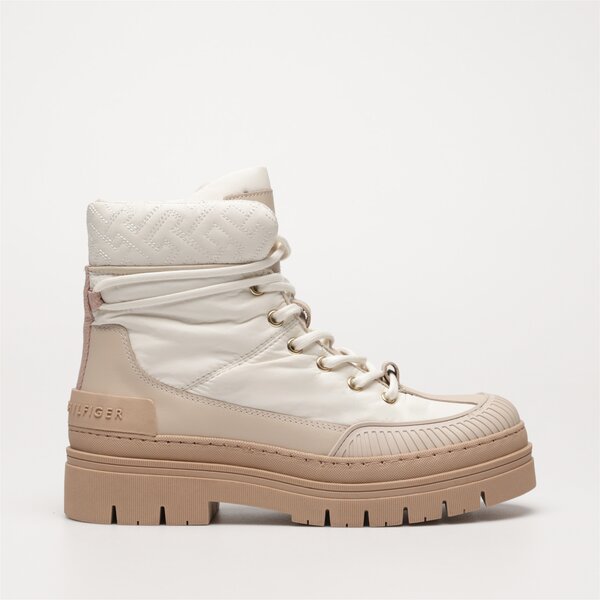 Damskie buty za kostkę TOMMY HILFIGER TH MONOGRAM OUTDOOR BOOT fw0fw07502ybh kolor biały