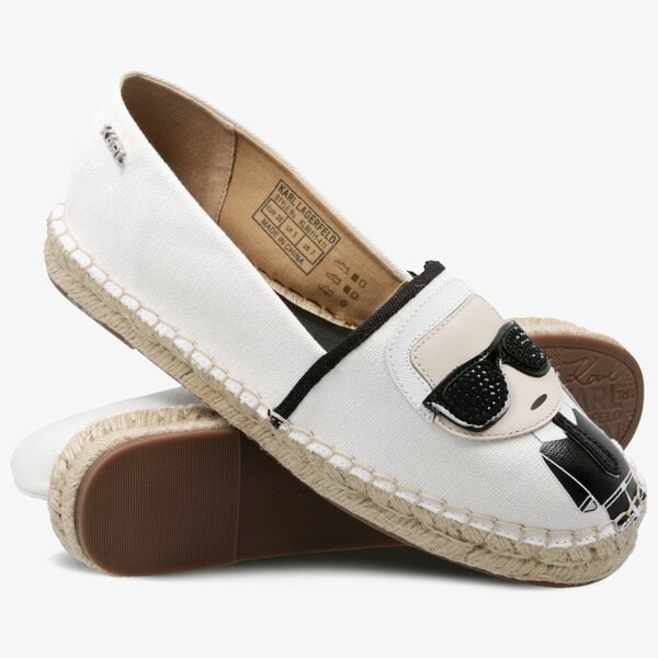 Damskie espadryle KARL LAGERFELD KAMINI KARL IKONIC SLIP ON kl80111411 kolor biały