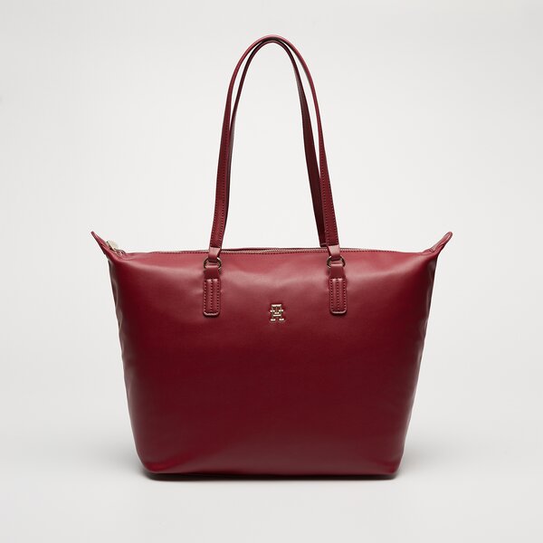 Damska torebka TOMMY HILFIGER TOREBKA POPPY PLUS TOTE aw0aw15856xjs kolor bordowy