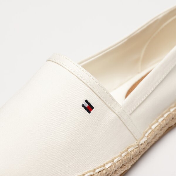 Damskie espadryle TOMMY HILFIGER BASIC TOMMY FLAT ESPADRILLE fw0fw06497ybi kolor biały