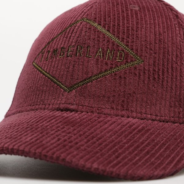 Damska czapka z daszkiem TIMBERLAND CZAPKA CORDUROY CAP tb0a2psqi301 kolor bordowy