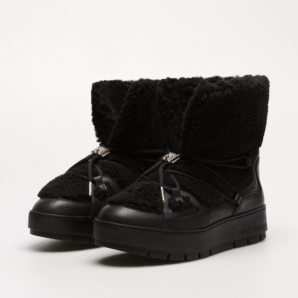 Damskie śniegowce TOMMY HILFIGER TOMMY TEDDY SNOWBOOT fw0fw07505bds kolor czarny