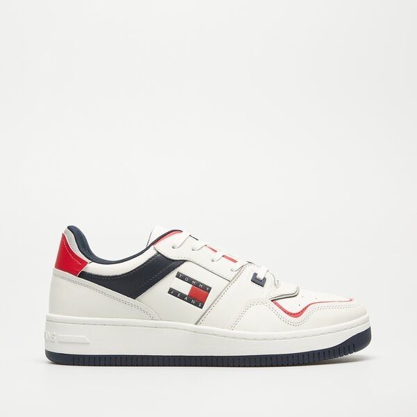 Męskie sneakersy (buty) TOMMY HILFIGER RETRO BASKET CUPSOLE em0em01463xlc kolor biały