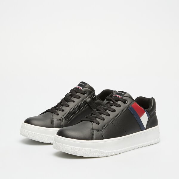 Dziecięce sneakersy (buty) TOMMY HILFIGER FLAG LOW CUT LACE-UP t3x9333561355999 kolor czarny