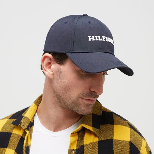 Damska czapka z daszkiem TOMMY HILFIGER CZAPKA TH MONOTYPE CANVAS 6 PANEL CAP am0am12043dw6 kolor granatowy