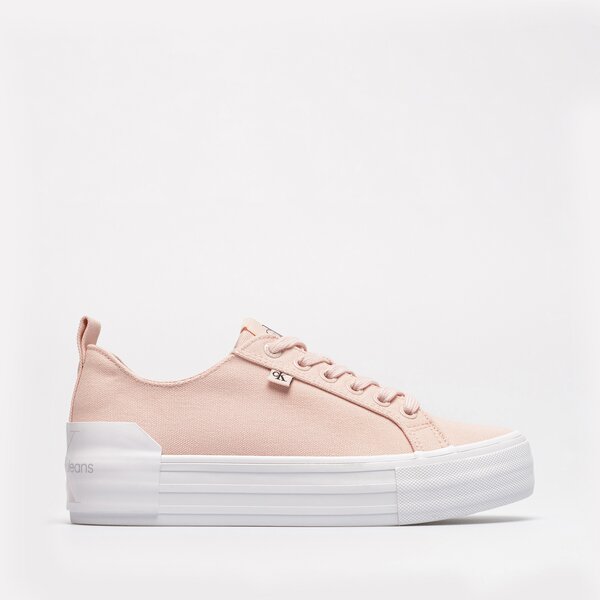 Damskie trampki CALVIN KLEIN VULCANIZED FLATFORM BOLD LACEUP yw0yw00702tky kolor różowy