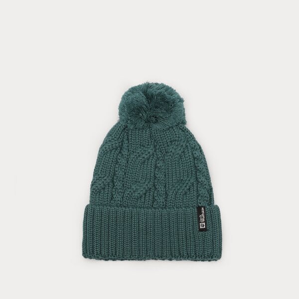 Damska czapka zimowa JACK WOLFSKIN CZAPKA POMPOM BEANIE 19050924202 kolor zielony