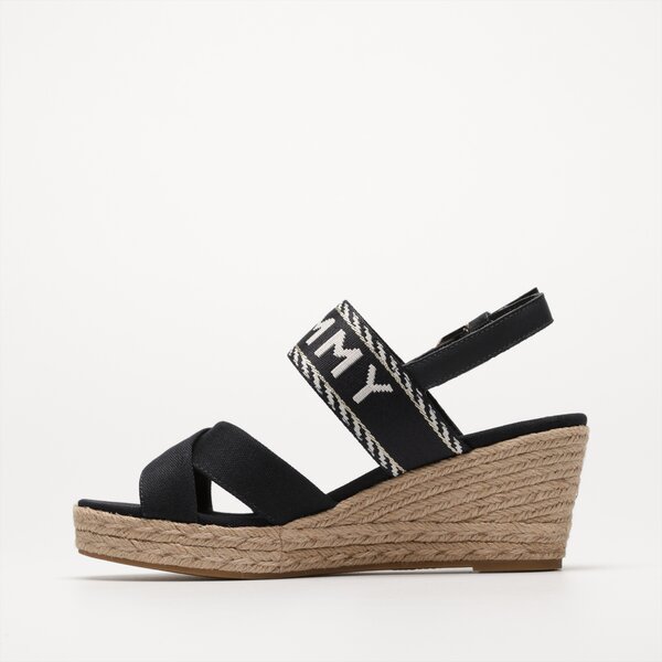 Damskie sandały TOMMY HILFIGER SEASONAL WEBBING MID WEDGE fw0fw07091dw6 kolor granatowy