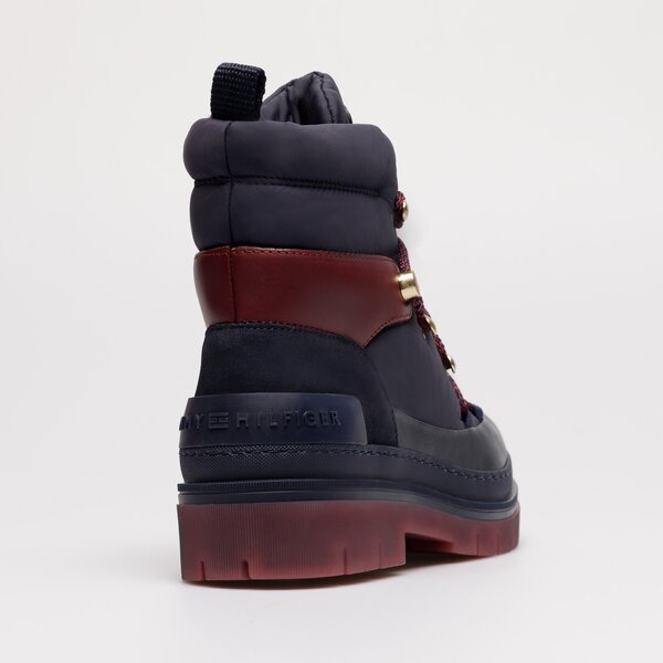 Damskie buty outdoor (trekkingowe) TOMMY HILFIGER LACED OUTDOOR BOOT fw0fw06610dw5 kolor granatowy