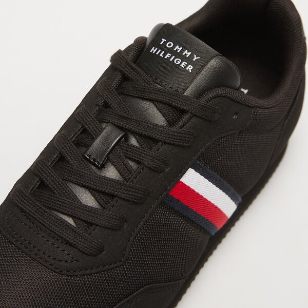 Męskie sneakersy (buty) TOMMY HILFIGER LO RUNNER MIX fm0fm04958bds kolor czarny