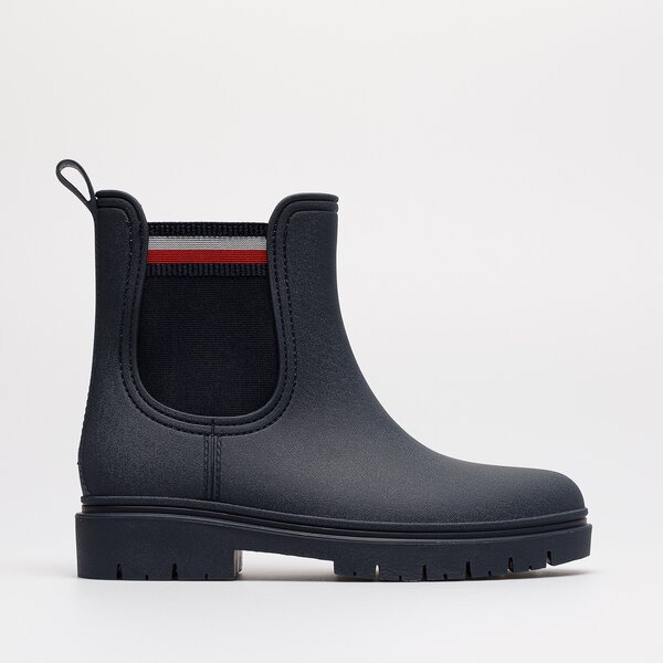 Damskie kalosze (buty gumowe) TOMMY HILFIGER RAIN BOOT ANKLE ELASTIC fw0fw06774dw5 kolor granatowy