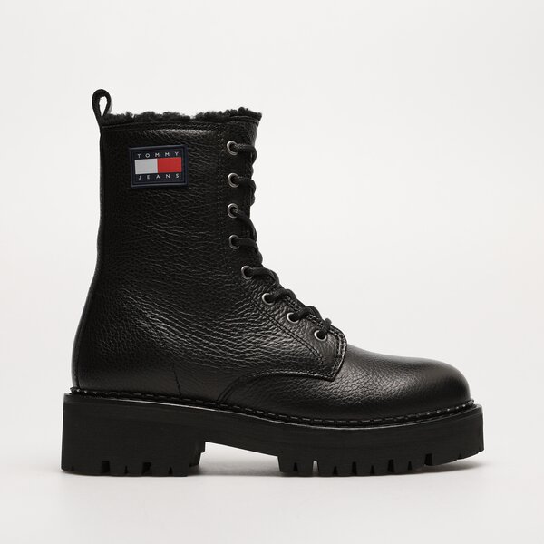 Damskie buty za kostkę TOMMY HILFIGER TJW URBAN BOOT TUMBLED LTR WL en0en02317bds kolor czarny