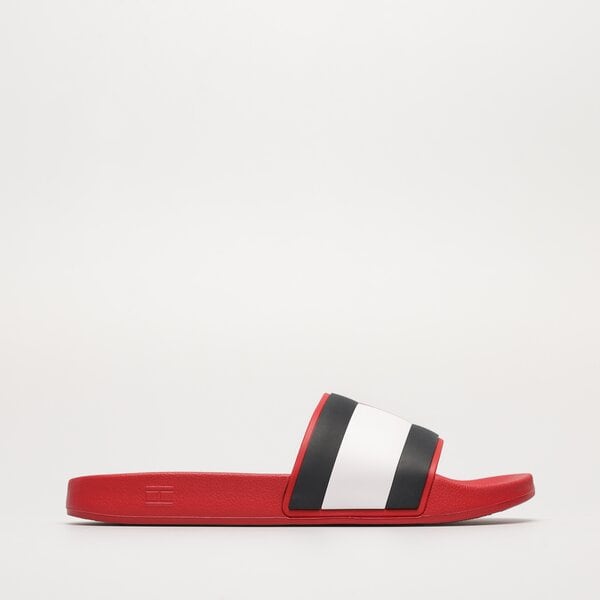 Męskie klapki TOMMY HILFIGER RUBBER TH FLAG POOL SLIDE fm0fm04263xlg kolor czerwony