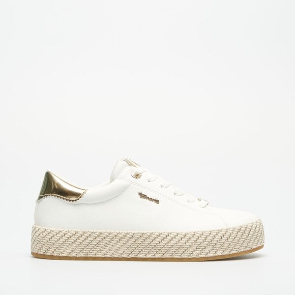 Damskie trampki TAMARIS WHITE STRAW SNEAKERS  12371342190 kolor biały