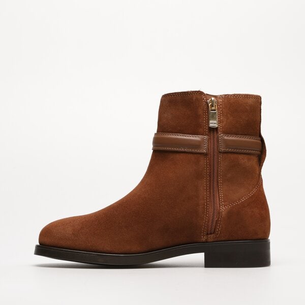 Damskie botki / sztyblety TOMMY HILFIGER ELEVATED ESSENTIAL BOOT SUEDE fw0fw07482gtu kolor brązowy