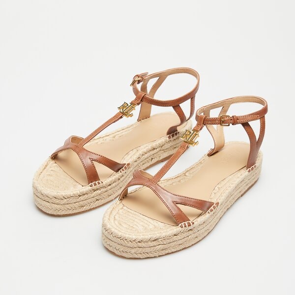 Damskie sandały LAUREN RALPH LAUREN PAYTON-ESPADRILLES-FLAT 802927966001 kolor brązowy