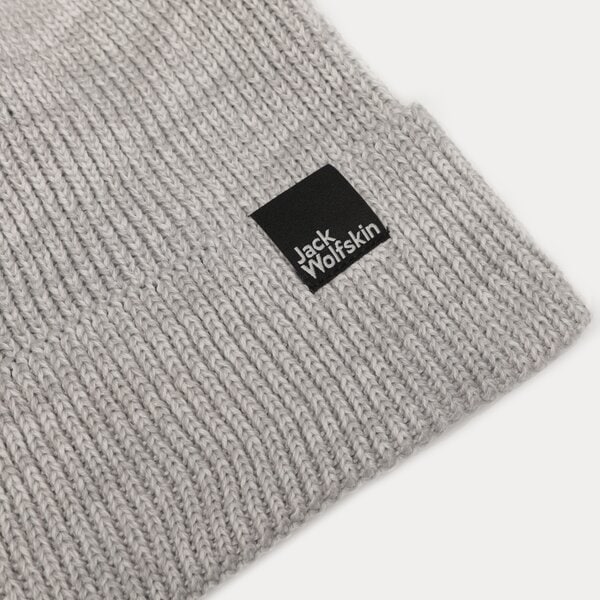 Damska czapka zimowa JACK WOLFSKIN CZAPKA ESSENTIAL BEANIE 19108816110 kolor szary