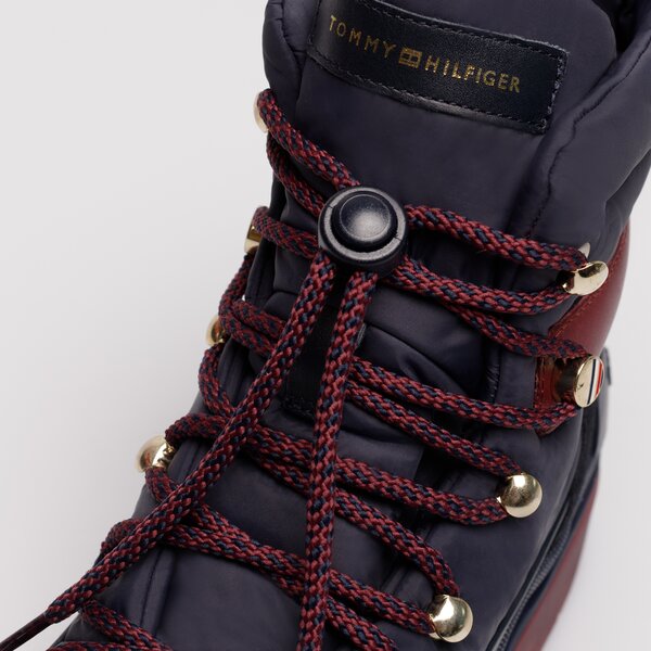 Damskie buty outdoor (trekkingowe) TOMMY HILFIGER LACED OUTDOOR BOOT fw0fw06610dw5 kolor granatowy