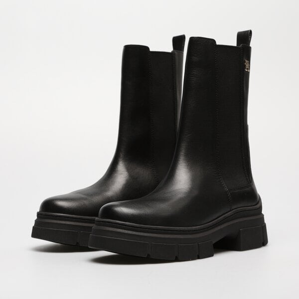 Damskie botki / sztyblety TOMMY HILFIGER ESSENTIAL LEATHER CHELSEA BOOT fw0fw07490bds kolor czarny