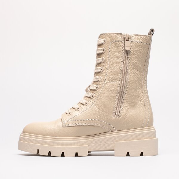 Damskie botki / sztyblety TOMMY HILFIGER MONOCHROMATIC LACE UP BOOT fw0fw06732aci kolor beżowy